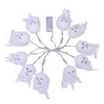 thumbnail image 2 of Luces LED de Cadena Wmkox8yii Decoración de Halloween 10 Luces Batería Calavera Gasa Blanca, 2 of 7