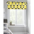 thumbnail image 4 of Kitchen Cafe Valance Curtain for Small Windows,Summer Farm Yellow Lemon Slice Rod Pocket Valances Fruit on Black and White Stripes Window Treatment Panel for Living Room/Bedroom/Bathroom,60x18in, 4 of 9