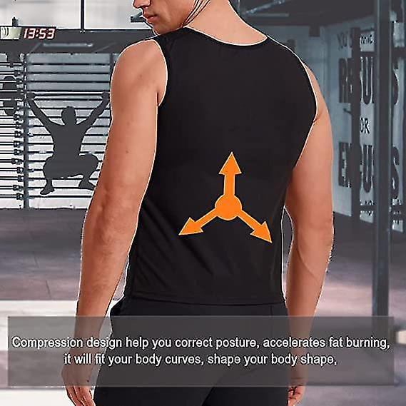 Sweat Vest For Men Heat Trapping Polymer Vest Suit Workout Tank Top  Pullover Waist Trainer Shirt Body