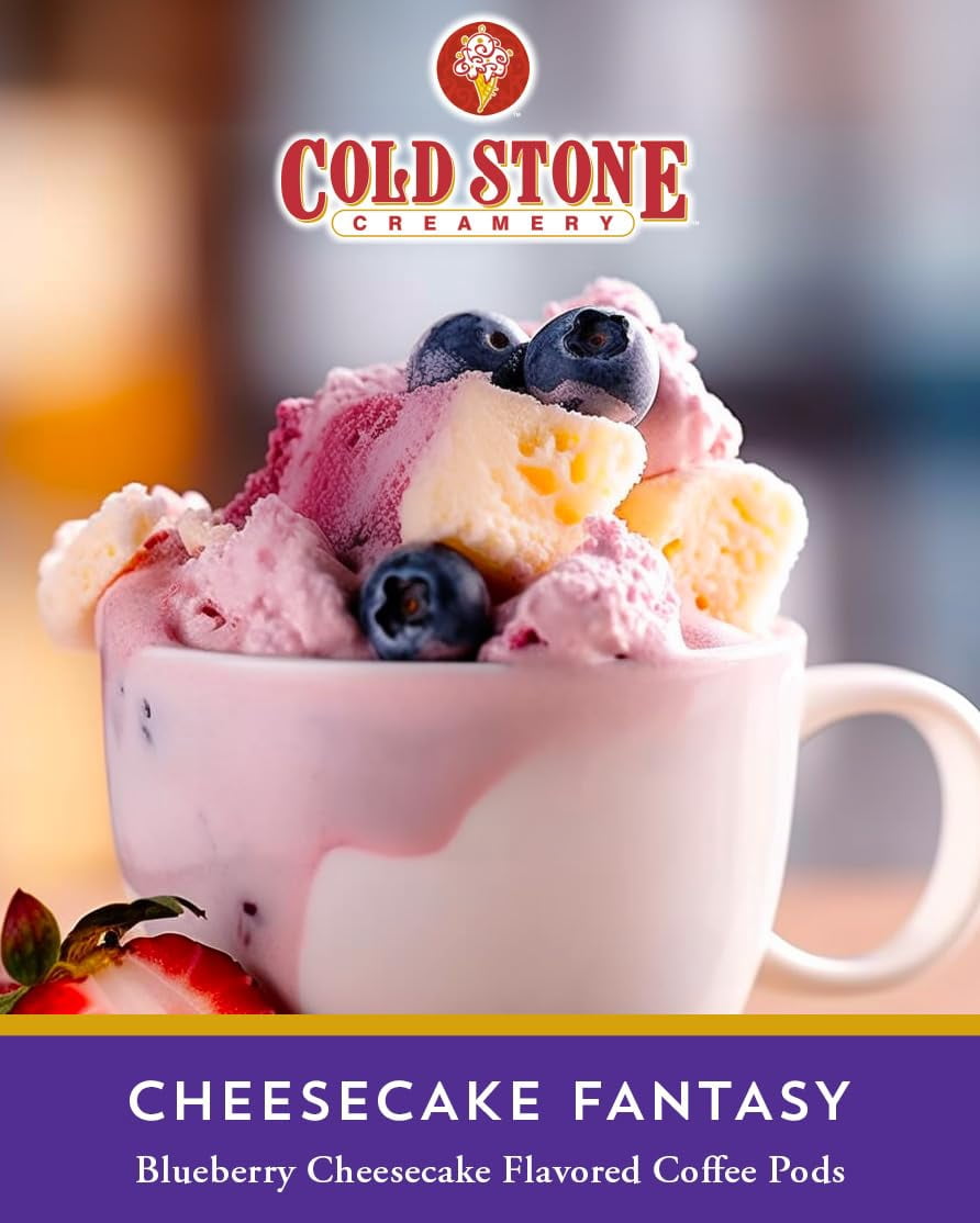 Cold Stone Creamery Cheesecake Fantasy Ice Cream Coffee Pods for Single-Serve Coffee Brewers, 40 Ct