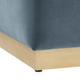 thumbnail image 5 of Tilden 17" Square Performance Velvet Upholstered Ottoman in Cadet Blue Natural, 5 of 9