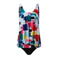 thumbnail image 2 of Kawell Two Piece Blouson Tankini Swimsuits for Women Modest Bathing Suits Loose Fit Swimwear, 2 of 6