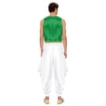 thumbnail image 2 of Aislor Men Character Arabian Prince Vest Outfits Open Front Waistcoat Top With Harem Pants Set Green White XL, 2 of 7