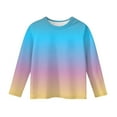 thumbnail image 2 of TQWQT Girls Tops Size 10-12 Long Sleeve Shirt Gradient Print Kids Crew Neck Size 10-12 Graphic Tshirt Cute Tween Girls Clothes Winter Outfits, 2 of 5