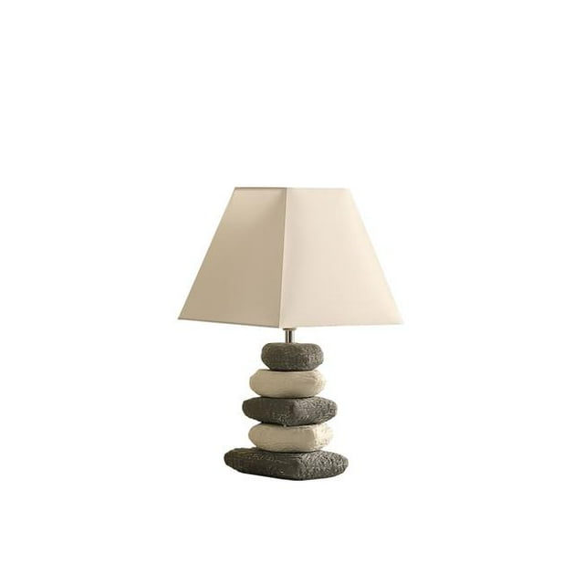 ORE International HBL2546 17.5 in. Coastal Darya 5 Stacked Pebble Ceramic Table Lamp
