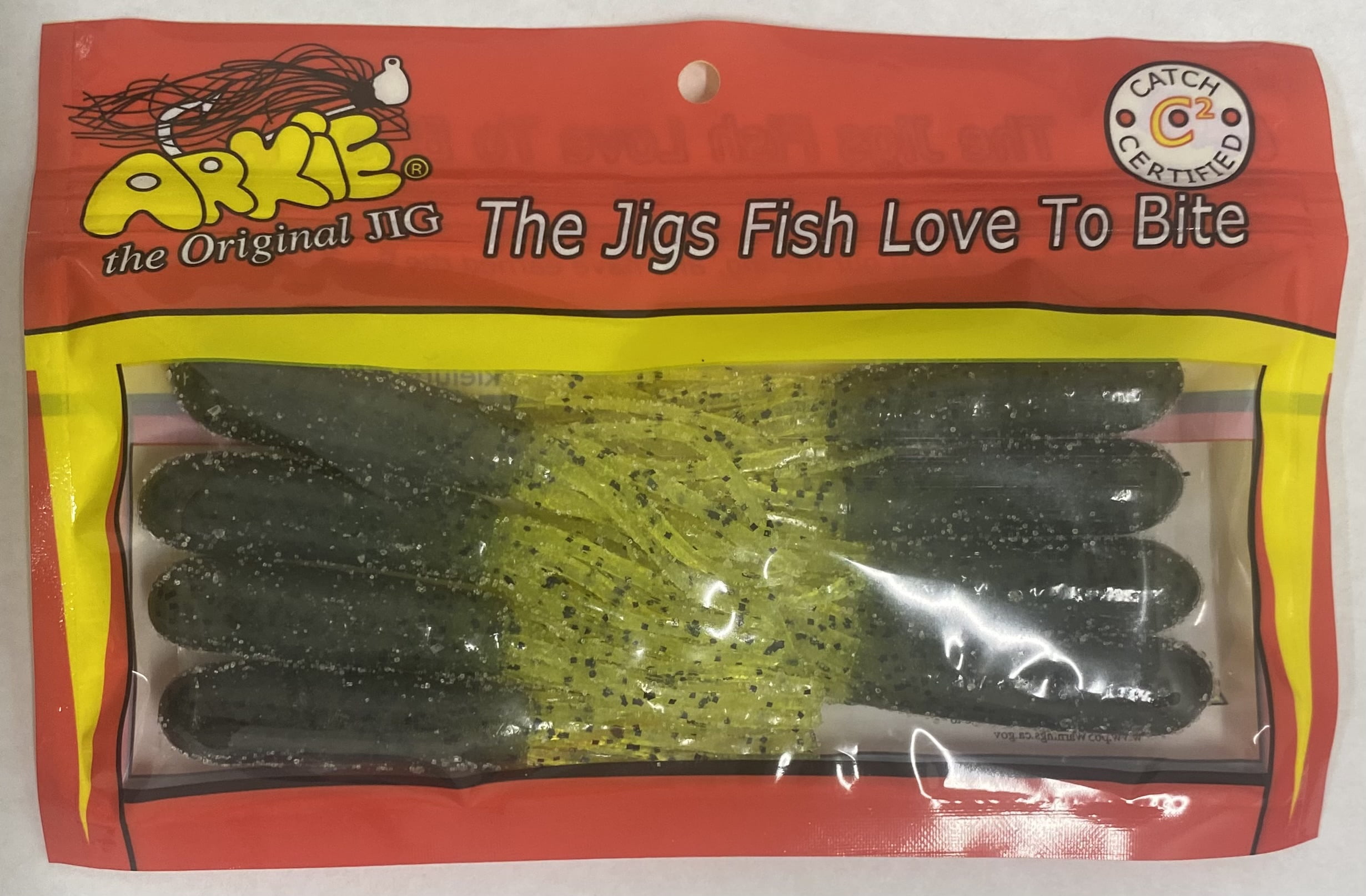 Arkie Lures Double Dip Salty Tube Fishing Lure, Watermelon Chartreuse, 3.5"