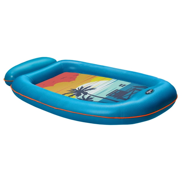 Piscina flotante para adultos, hinchable Aqua Comfort, azul y naranja