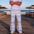 thumbnail image 6 of Mens Pants Wide Leg Horizontal Stripe Baggy Joggers Pockets | Relaxed Wide Leg, Soft Fabric, Striped Joggers for Men M, 6 of 8