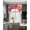thumbnail image 3 of 4th of July Flower Swag Valances for Windows, Small Curtains Drapes, Poppy Patriotic Red Blue USA Flag Kitchen Window Curtains Over Sink Window Treatment Valance for Bedroom/Bathroom 56"x36", 3 of 5