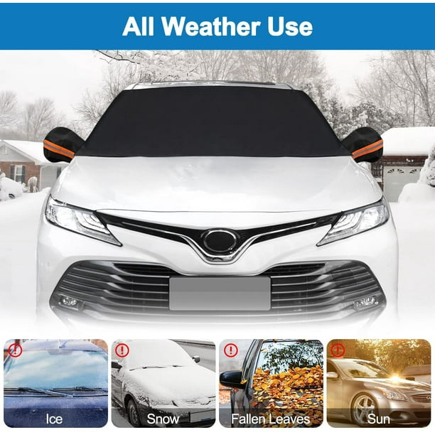 AIMTYD Windshield Cover for Ice and Snow, Snow Car Cover with Rearview  Mirror Cover and Hooks, Waterproof Magnetic Wiper Protector, Winter Summer Auto  Covers All Weather, SUV with mirror covers + hook 
