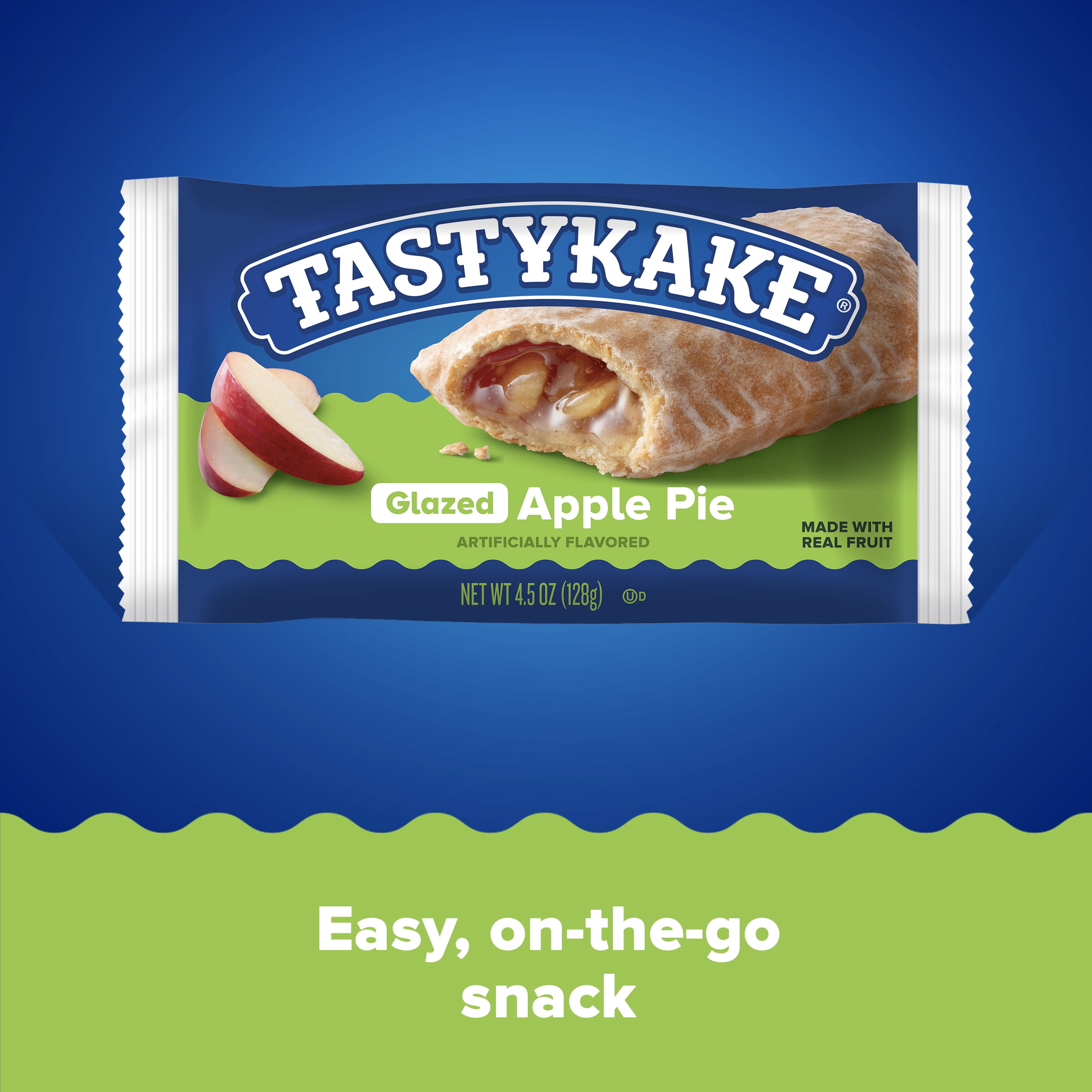 Tastykake Glazed Apple Pie, Individually Wrapped Snack Pie, 4.5 oz