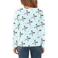 thumbnail image 4 of Abcomgle Girls Long Sleeve Shirts 7-8 Trendy Bow Graphic Crewneck T-Shirts for Kids Girls Winter Basic Top for Girls Cute Girls Blouses 7-8 Years,Light Blue, 4 of 6