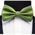 thumbnail image 3 of LAICAIW Mens Solid Color Double Fold Pre-tied Bow Tie and Pocket Square Cufflink Set with Gift Box, 3 of 7