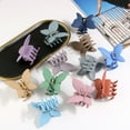 thumbnail image 6 of Blue [ABS Medium Frosted Butterfly Clip] New Fashion Simple Hair Claw Clip Set, 6 of 8
