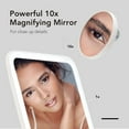 thumbnail image 4 of Fancii Rechargeable LED Travel Makeup Mirror with 3 Color Settings - Detachable 10x Magnifying Mirror, Dimmable Touch Light, Adjustable Kickstand, Lighted Portable Vanity Mirror (Aura Go 2), 4 of 8