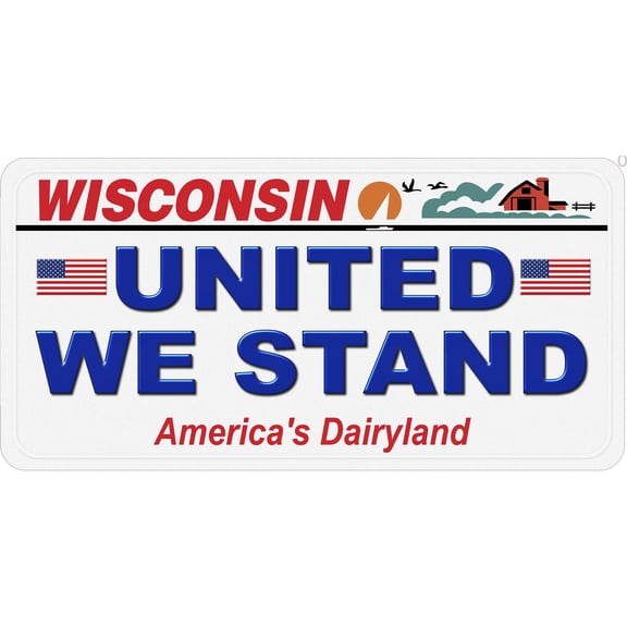 Wisconsin United We Stand Novelty Car Auto License Plate