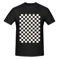 thumbnail image 4 of Bingfone Black And White Checkerboard Men'S Loose Fit Short-Sleeve Pocket T-Shirt, 4 of 7