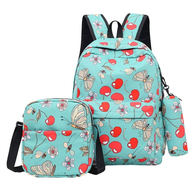 relayinert Spacious And Durable School Backpack For Unisex Students Fashionable And Exquisite Gift School Bags Cherry 1Set