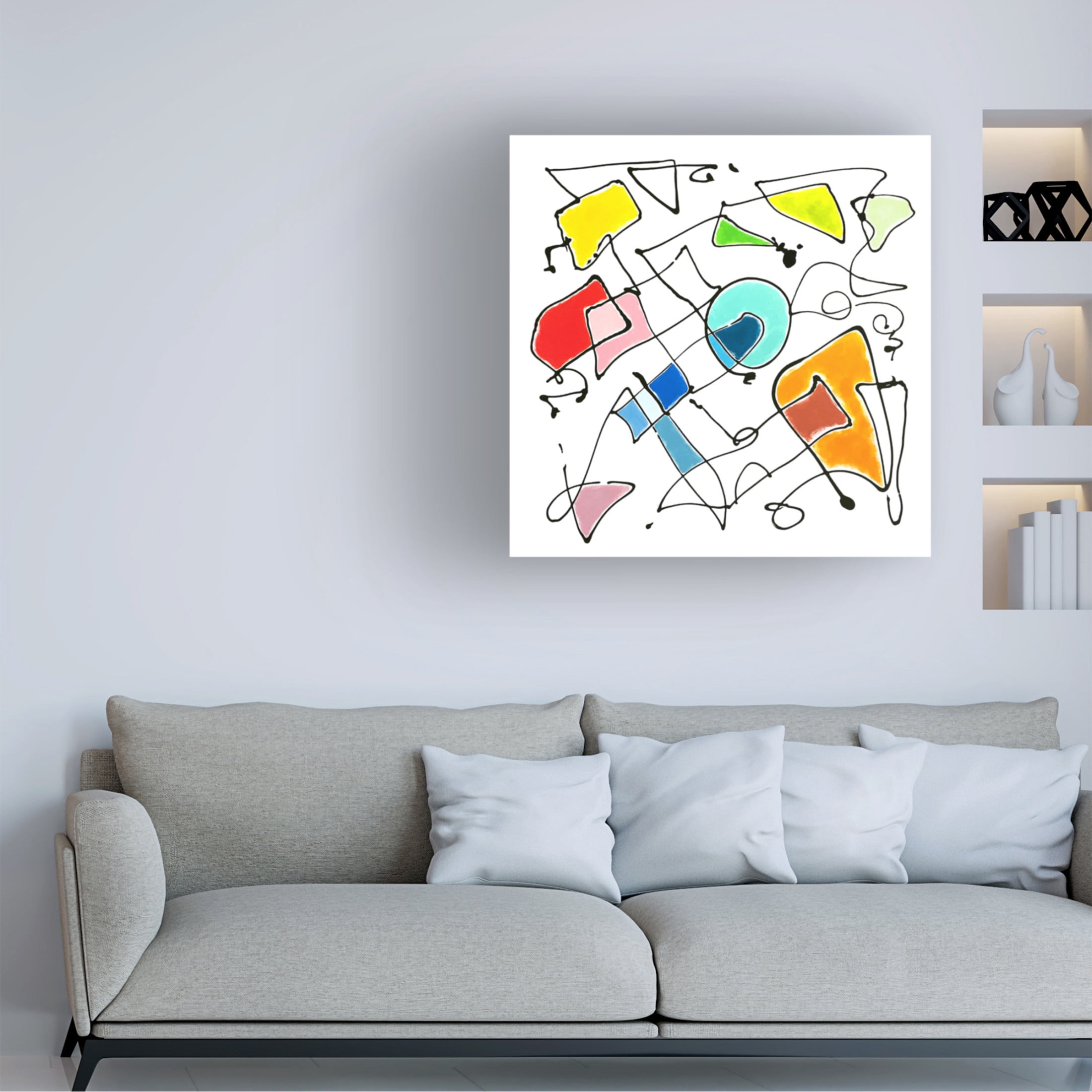 Canvas Wall Art - Sharon Pierce McCullough 'Color Me Happy' Wall Art for Living Room, Bedroom, or Office Décor by Trademark Fine Art - 14 x 14 Inches