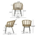 thumbnail image 6 of GDF Studio Saragus Outdoor Wicker and Aluminum 7 Piece Dining Set with Cushion, Light Brown, Matte Black, and Beige, 6 of 13
