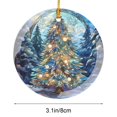 thumbnail image 2 of Ornamentos Del Árbol de Navidad Vitrales 3.5 Pulgadas Diseño, Vidrio Transparente Bauble con Cinta de Oro para la Decoración Del Árbol Y Colgantes de Cinta Del Árbol de Navidad, 2 of 7