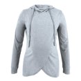 thumbnail image 7 of WAGUTH Women's Maternity Nursing Hoodies Long Sleeve Side Split Breastfeeding Sweatshirt Soft Casual Tunic Tops for Pregnancy Daily Wear,Gray,M, 7 of 7