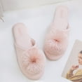 thumbnail image 3 of huanledash Women Winter Indoor Soft Flat Plush Non-slip Closed Toe Tassel Slipper Shoes, 3 of 8