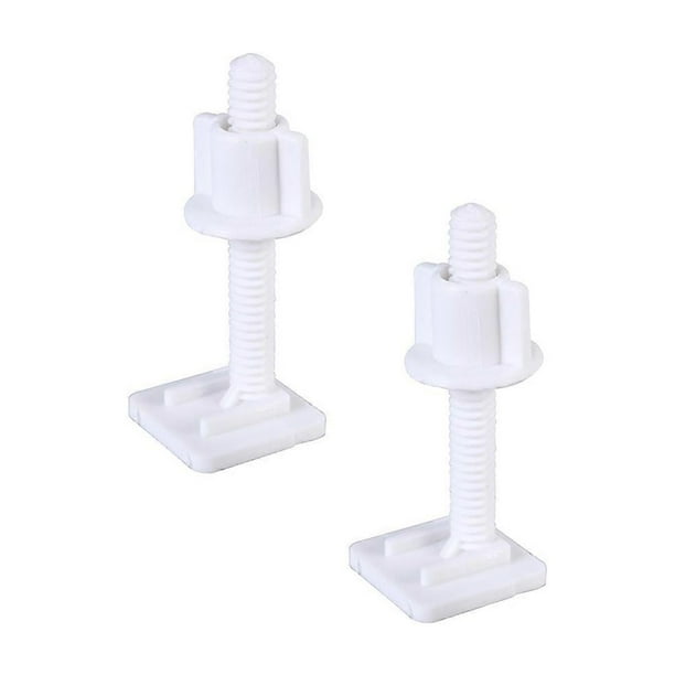 4Pcs Plastic Toilet Seat Hinge Bolt Screw with Nuts Set 27x27mm(Random Screw Style)