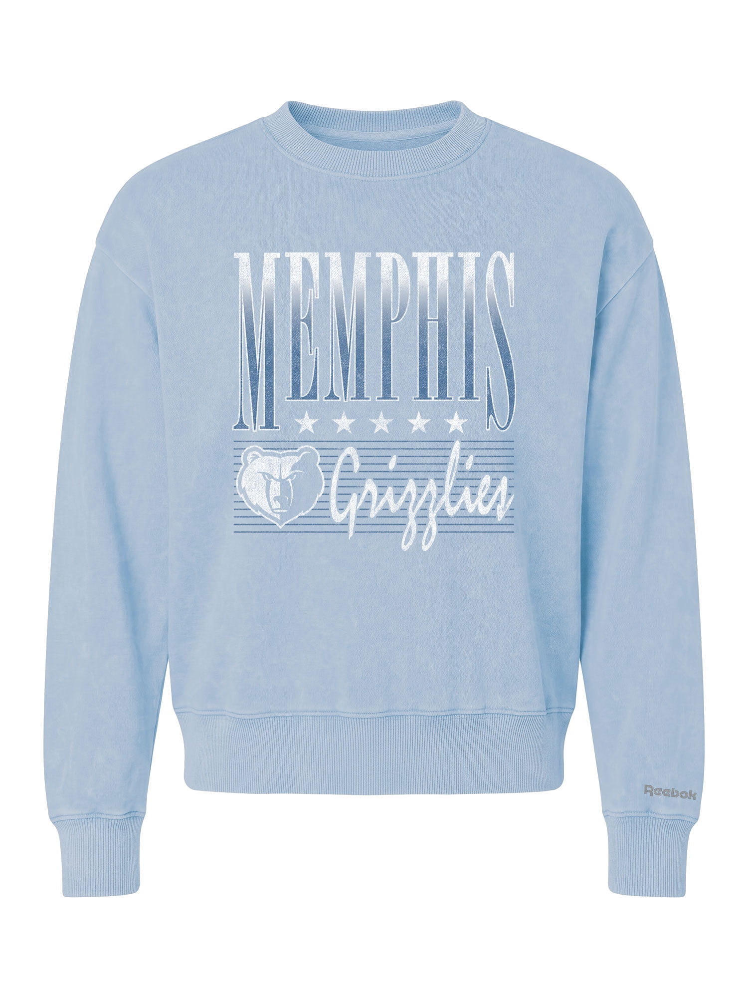 Memphis Grizzlies Reebok Womens Denim Wash Mock Neck Sweatshirt