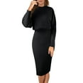 thumbnail image 3 of Women Knitted Dress Two Piece Suit Pullover Top And Dress Bodycon 2 Piece Set Midi Dress Knitted Dress Set Women Gown Dress Lightweight Summer Dresses plus Size Long Satin Dress for Women Mesh Swim, 3 of 4