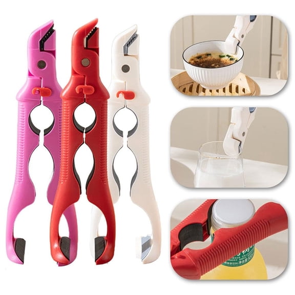 2026 Upgraded 3-in-1 Hot Plate Gripper with Lock, Multi-Angle Anti-Scald Bowl & Plate Lifter Tongs, Heat-Resistant Kitchen Tool for Bowls, Pans, Dishes