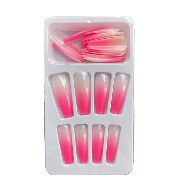 1 Set French Tip Press on Nails Gradient Artificial Art Decals Wraps Fingernails Detachable Decals Ballerina Gifts Manicure Kit for Girls Type 1