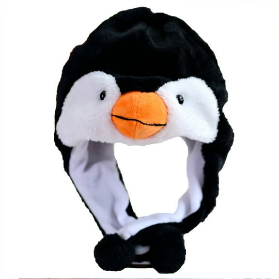 Yokua Winter Penguin Hat Penguin Earflap Bomber Hat Animal Earflap Plush Trapper hat