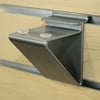 Slatwall Glass Shelf Bracket, Low Profile Support for Glass Shelving up to 12" D, Silver, 50 Pack