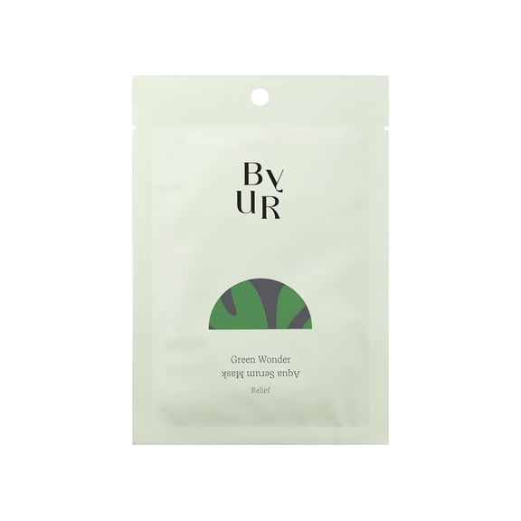 ByUR Green Wonder Keep Peace Aqua Serum Mask 30ml Soothing & Oil Control for Sensitive Skin,Gentle Exfoliation,Salicylic Acid, AHA, Centella Asiatica, Daily Face Mask Pore Care Korean Skincare (1pc)