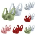 thumbnail image 3 of XFLWAM Bras for Women Front Closure Daisy Bra No Underwire Push up Bra Plus Size Front Button Bra Breathable Wireless Bra 2 Pack, 3 of 3