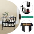 thumbnail image 6 of 3 Tier Bamboo Shoe Rack，Narrow Shoe Shelf for Closet，8 Pairs Shoe Storage Organizer for Entryway，Black, 6 of 9
