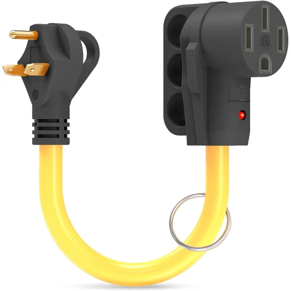 30 Amp Male - 50 Female Extension Cord Plug Power Adapter 3 To 4 Prong Generator