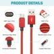 thumbnail image 3 of Cable de Carga USB Tipo C Uxcell, Cable de Carga Trenzado Tipo-C a USB A, Cable de Transferencia de Datos Rojo 3.28 ft 1, 3 of 6