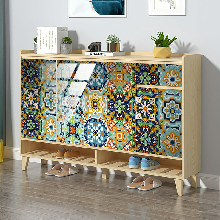 10-90Pcs Waterproof Moroccan Tile Stickers Kitchen Bathroom Self