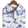 thumbnail image 3 of LA LEELA Men's Summer Beaches Button Down Tops Vacation Cruise Hawaiian Shirt for Men Stylish Party Short Sleeve Shirts L Tropical, White, 3 of 6