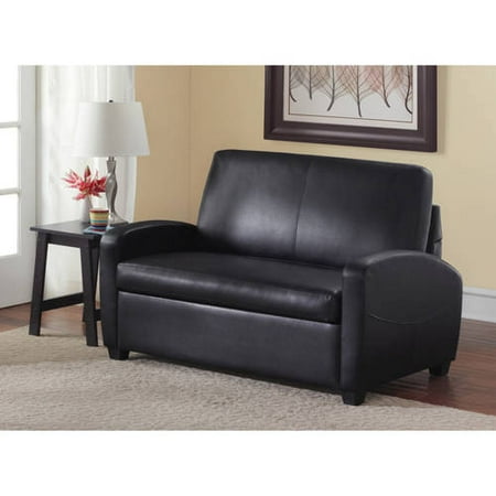 Mainstays 54 Faux Leather Loveseat, Mainstays Sofa Sleeper Brown Faux Leather