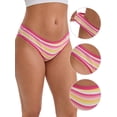 thumbnail image 3 of DARING DIVA Women's Colorful Striped Low-Waisted Double Layer Breathable Briefs M Yellow, 3 of 6