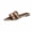 Brown, variant on Purcolt Women's PU Leather Sandals Summer Casual Open Pointed Toe Slippers Lightweight Colo Block Straps Studded Slip on Flat Sandals