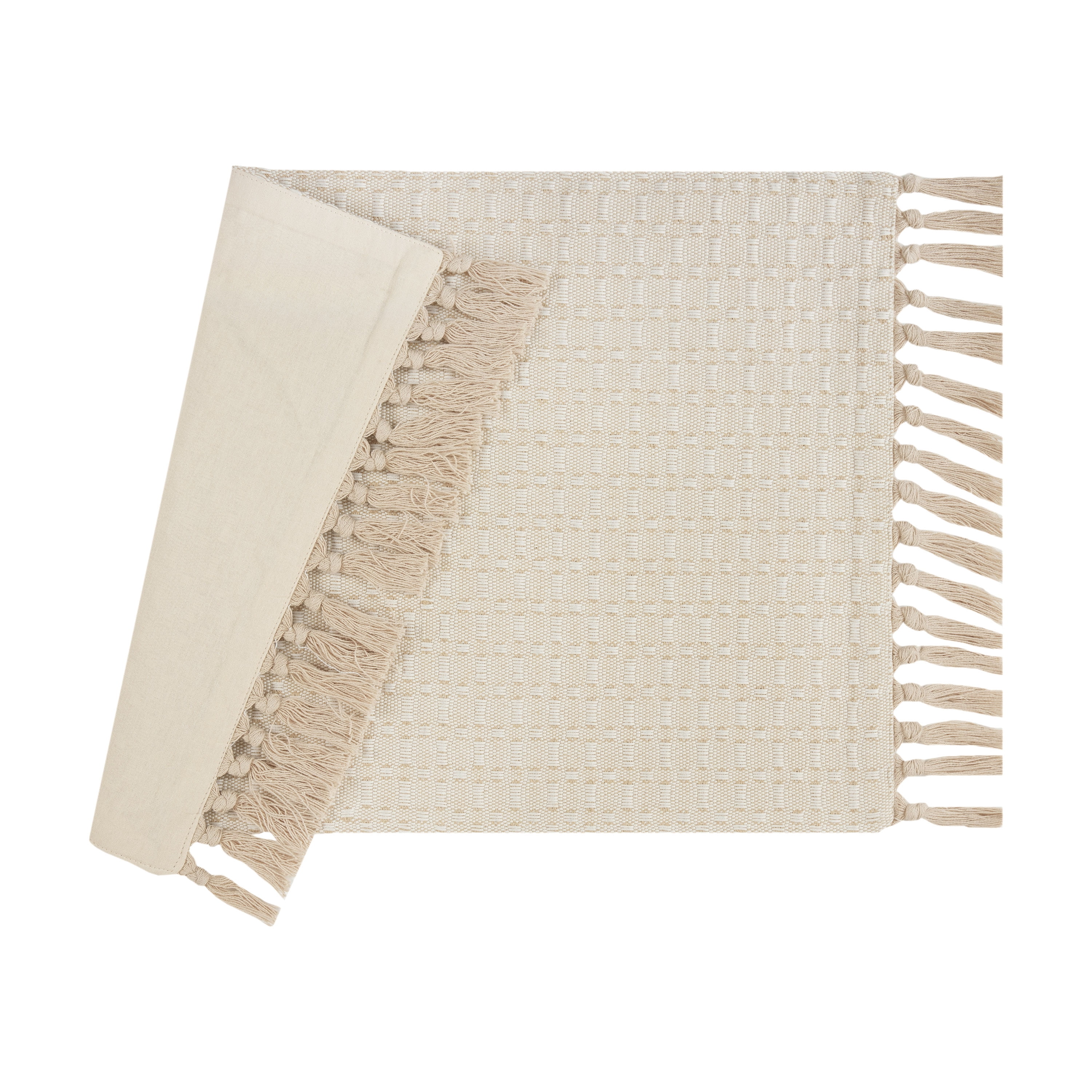(2 pack) Mainstays Natural Textured Table Place Mat - Natural Color - 14" x 19"