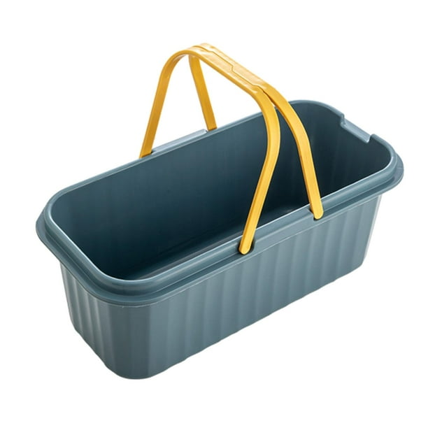 Cubo de agua Cubo de lavado portátil Cesta práctica Cubo de trapeador rectangular duradero Azul