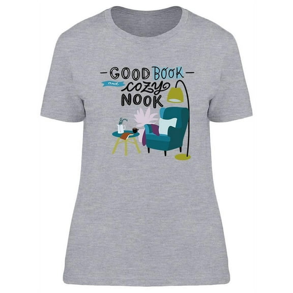 Good Book And Cozy Nook T-Shirt Women -Image by Shutterstock, Female Large