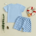 thumbnail image 6 of Baby Boy Summer Clothes 6-9 Months Toddler Baby Boy Clothes Summer Outfits Sleeveless Waffle-Knit Tank Tops T-Shirt+Casual Shorts 2Pcs Clothing Set 1-5T, 6 of 7