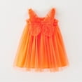 thumbnail image 4 of Atogsazn Toddler Girls Summer Dress Toddler Kids Baby Girls Cute Summer Mesh Elegant Wing Suspenders Dress Skirt 3-4 Years Orange, 4 of 5