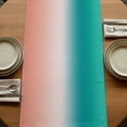 thumbnail image 5 of Teal Pink Ombre Burlap Cotton Table Runner 16x72 Inches Long, Modern Gradient Abstract Art Farmhouse Table Runners, Outdoor Dining Tablecloths Decor for Baby Shower/Party/Wedding, 5 of 8